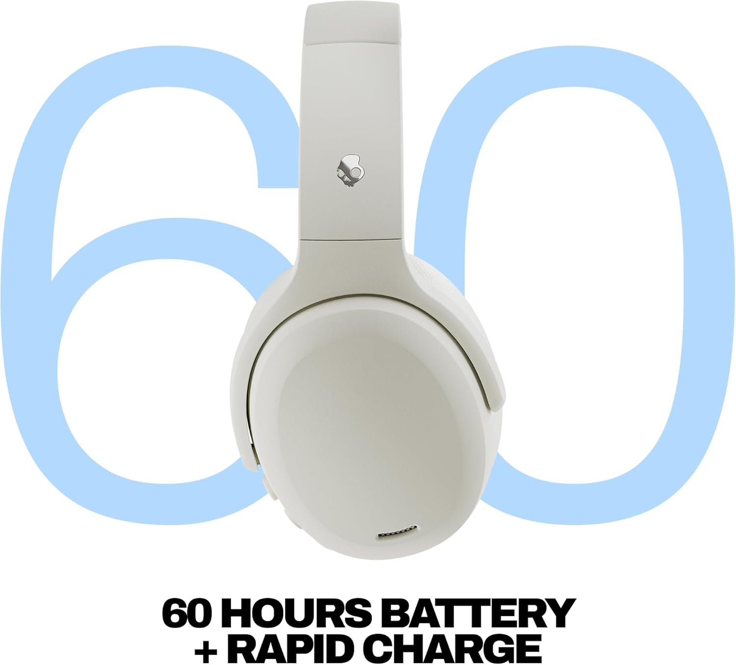 Skullcandy Crusher ANC 2 Wireless Over-Ear Bluetooth Headphones with Multi-Sensory Microphone for iPhone Android - Bone