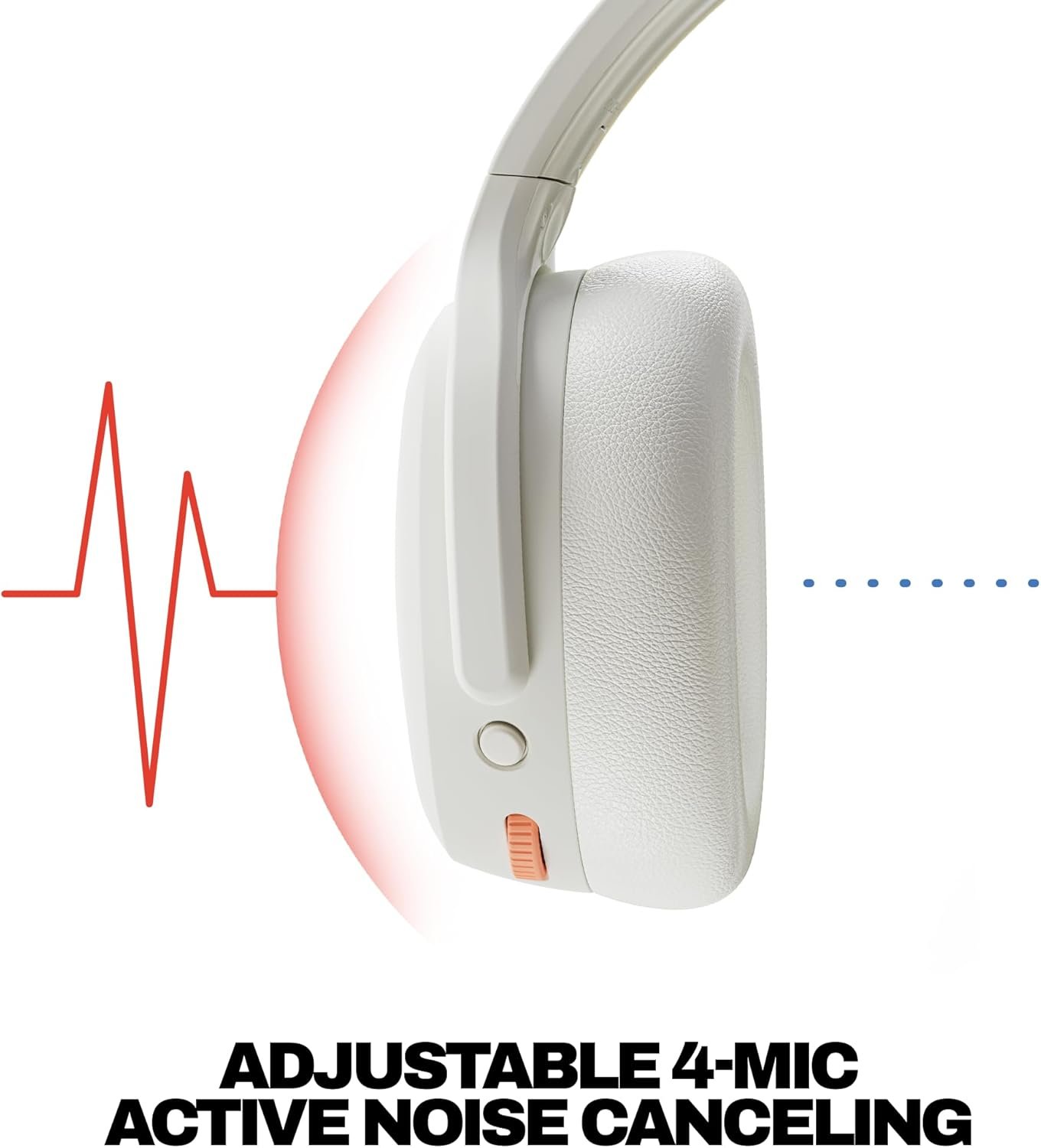 Skullcandy Crusher ANC 2 Wireless Over-Ear Bluetooth Headphones with Multi-Sensory Microphone for iPhone Android - Bone