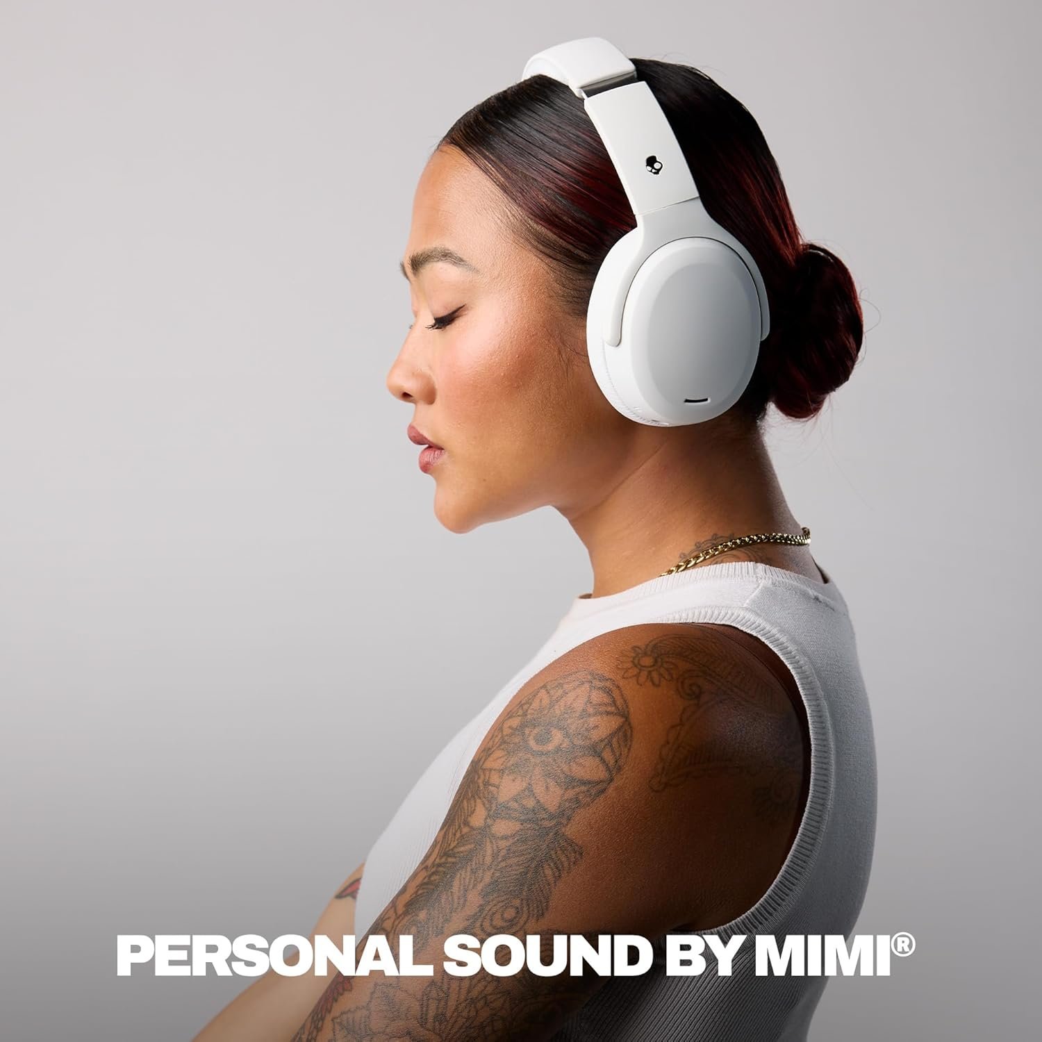 Skullcandy Crusher ANC 2 Wireless Over-Ear Bluetooth Headphones with Multi-Sensory Microphone for iPhone Android - Bone
