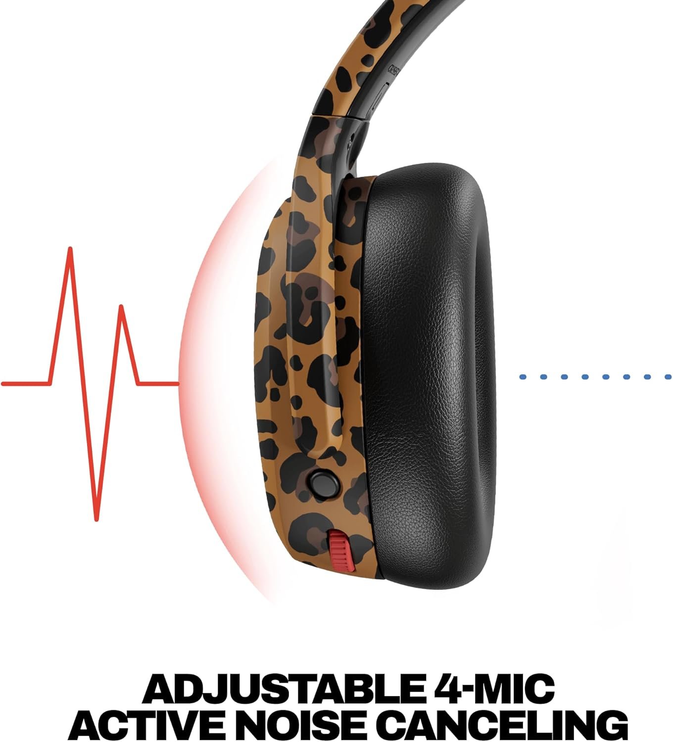 Skullcandy Bluetooth Headphones Microphone for iPhone Android - Leopard