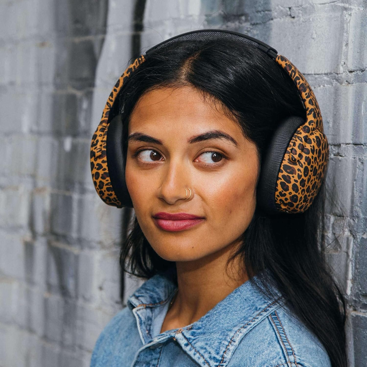 Skullcandy Bluetooth Headphones Microphone for iPhone Android - Leopard