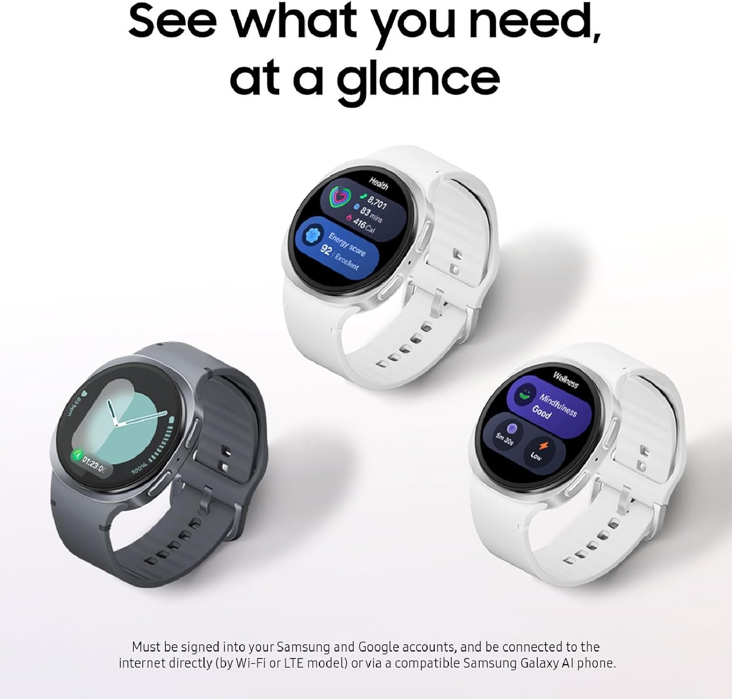 Samsung Galaxy Watch 8 (2025) 44mm Bluetooth Smartwatch, Cushion Design, Fitness Tracker, Sleep Coaching, Running Coach, Energy Score, Heart Rate Tracking, Graphite [US Version, 2 Yr Warranty]