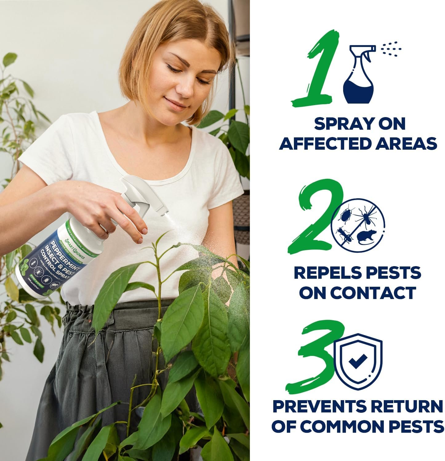 Peppermint Oil Spray for Insects, Pests, Rodents, Mice, Bugs, Spiders, Ants & Wasps - All Natural Pest Control Repellent for Home, Indoor, Outdoor, Garden, Maximum Strength, Ready-to-Use, 16 FL OZ