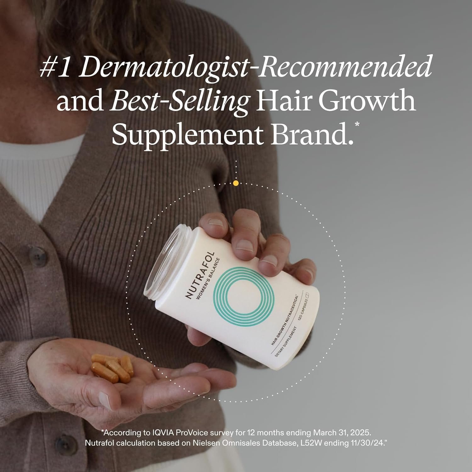 Nutrafol Women's Balance Hair Growth Supplements for Hair Thinning Ages 45 and Up Clinically Tested for Visibly Thicker Hair and Scalp Coverage Dermatologist Recommended 1 Month Supply
