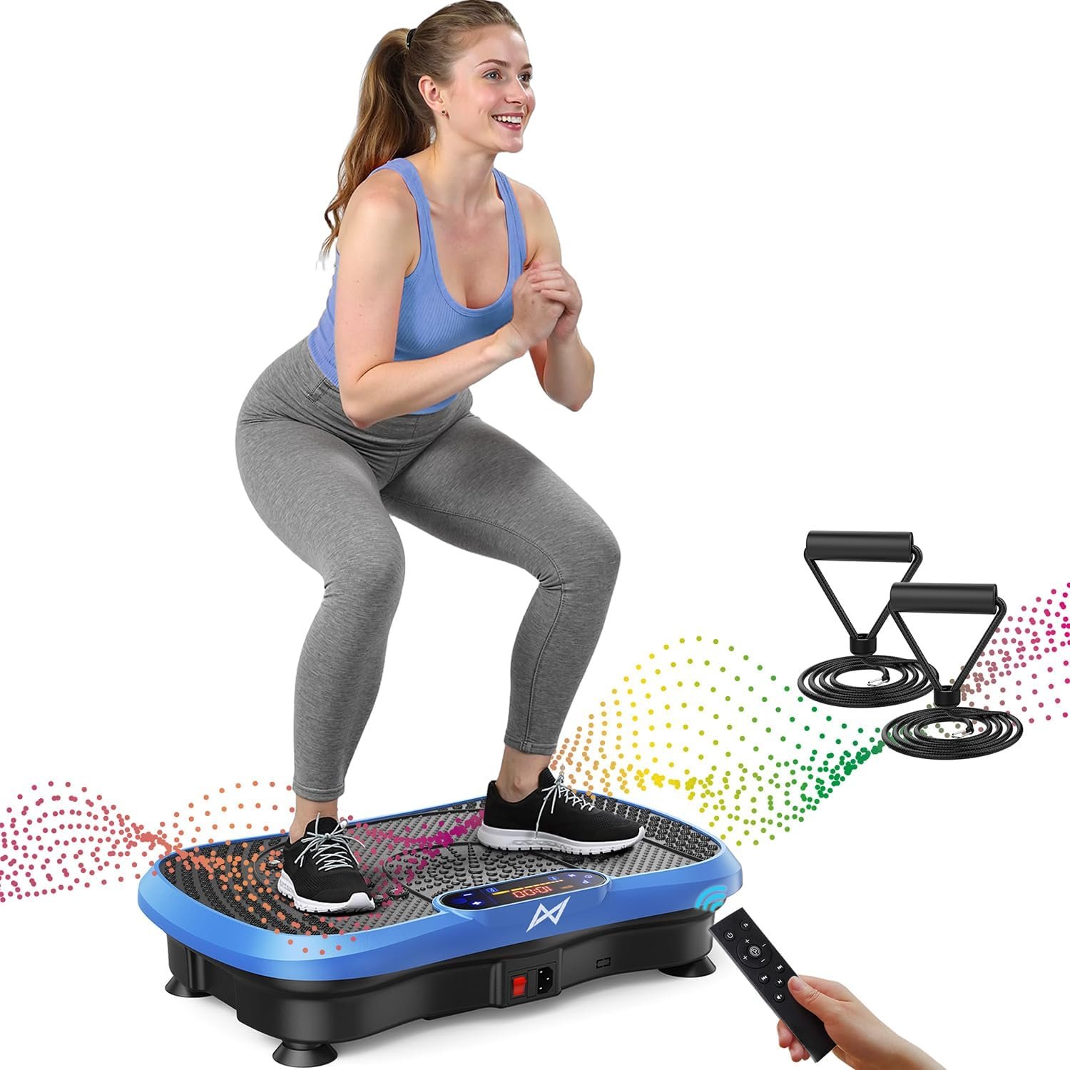 Vibration Plate Fitness Platform Exercise Machine Vibrating Shaking Full Body Shaker Workout Vibrate Stand Shake Board Sport for Weight Loss Fat Burner for Gym Home Office