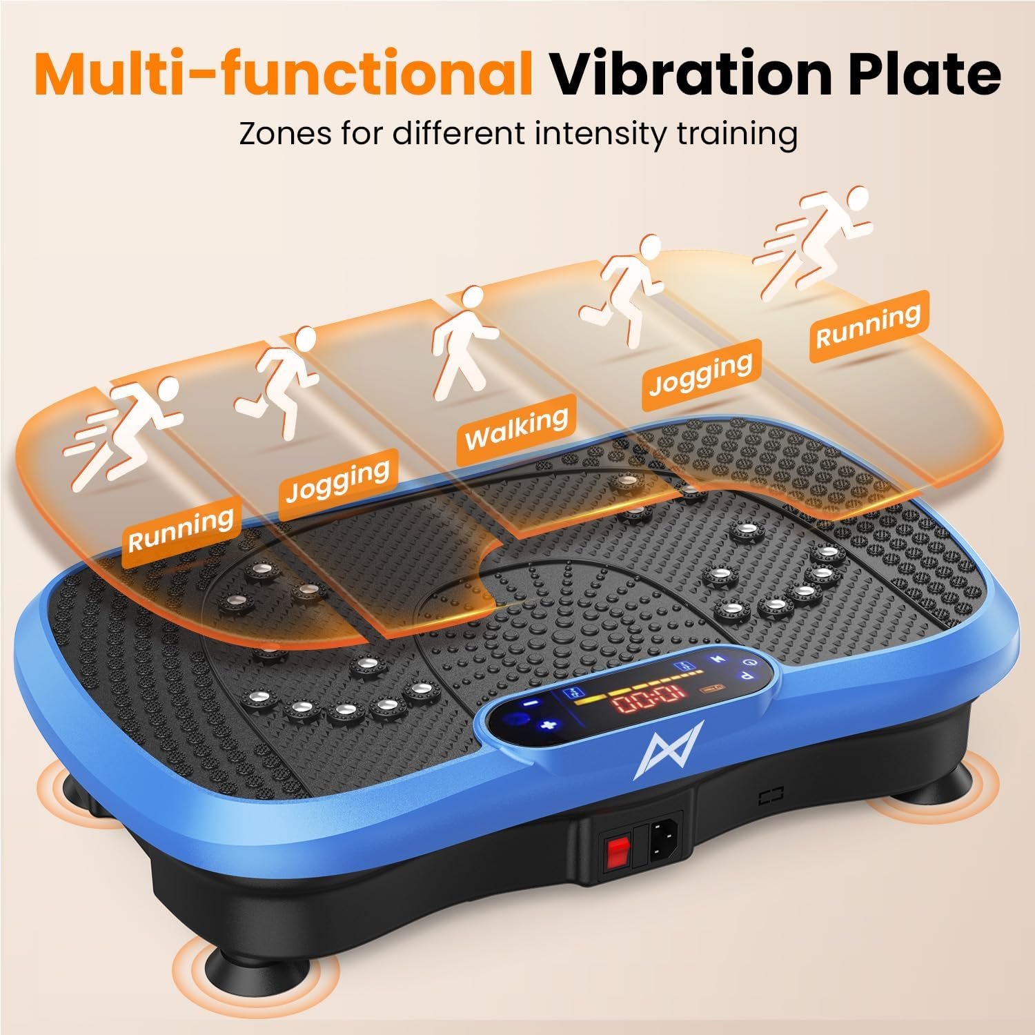 Vibration Plate Fitness Platform Exercise Machine Vibrating Shaking Full Body Shaker Workout Vibrate Stand Shake Board Sport for Weight Loss Fat Burner for Gym Home Office