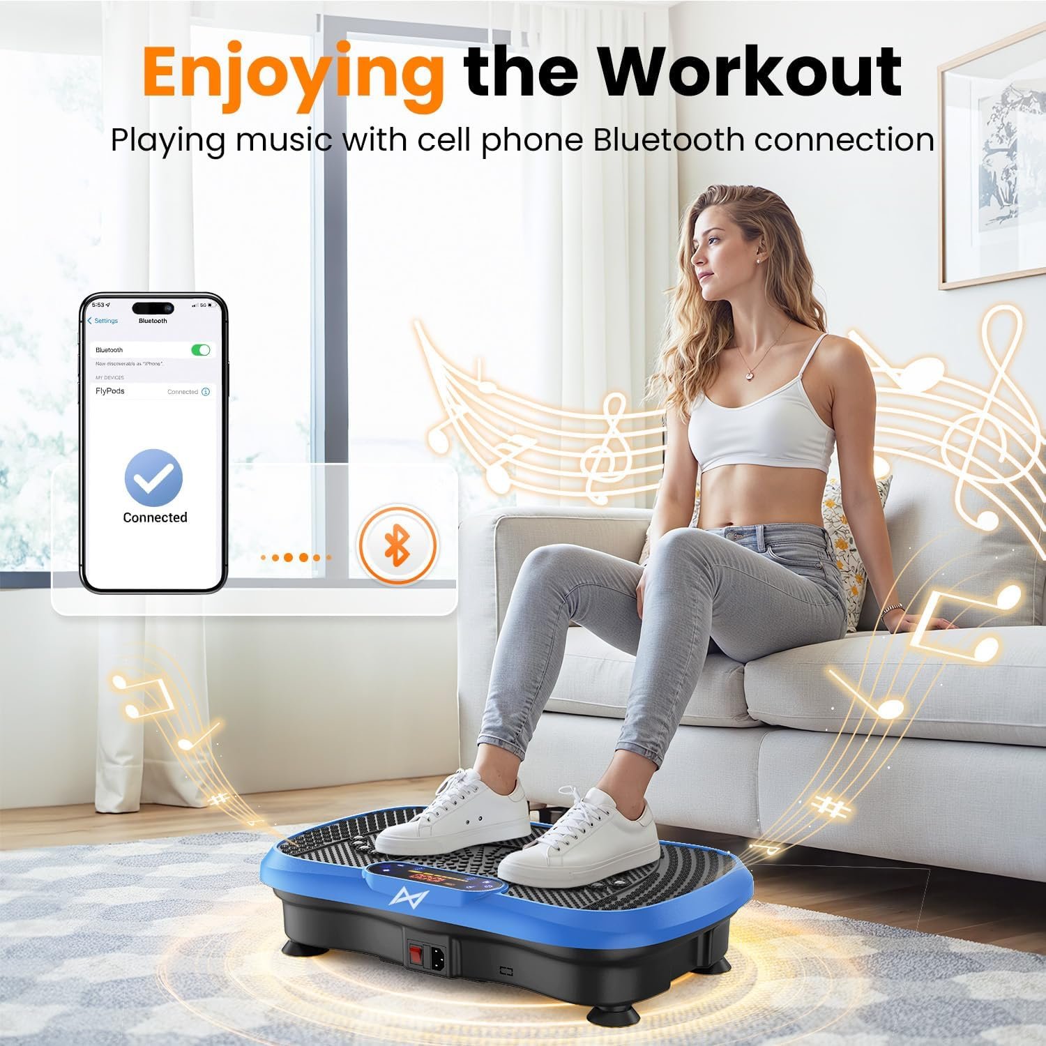 Vibration Plate Fitness Platform Exercise Machine Vibrating Shaking Full Body Shaker Workout Vibrate Stand Shake Board Sport for Weight Loss Fat Burner for Gym Home Office