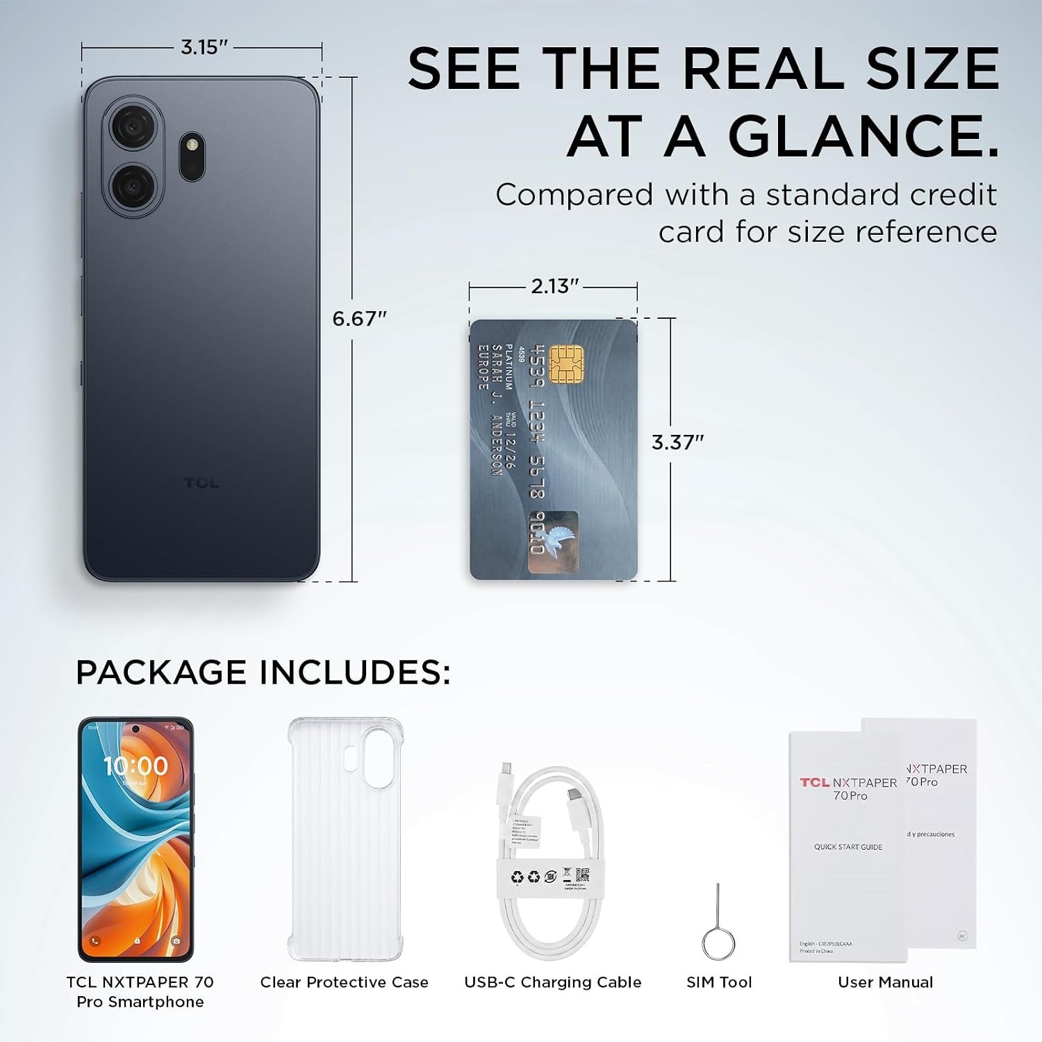 TCL NXTPAPER 70 Pro Cell Phone, Android Phone Unlocked, 256GB Storage, 6.9" FHD+ 120Hz NXTPAPER 4.0 Display, 24GB RAM (8GB+16GB), AI Tools, 50MP Camera, 5200mAh Battery, 5G WiFi 6E, IP68, Stella Blue