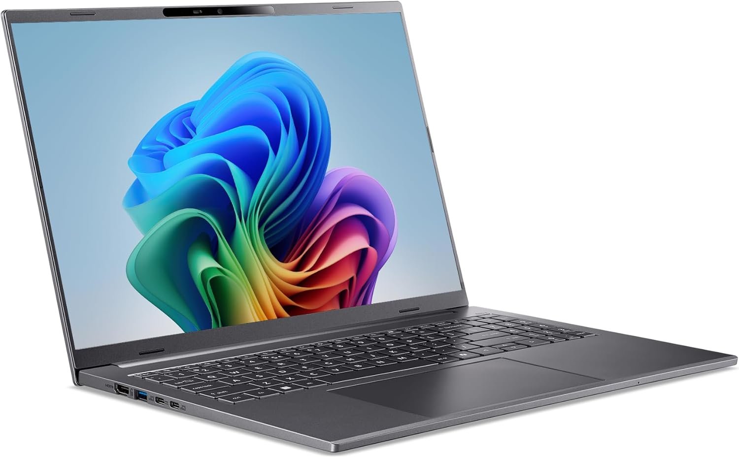 Acer Aspire 16 AI Copilot+ PC | 16" WUXGA 120Hz 100% sRGB Display | Snapdragon X | NPU: 45 Tops - GPU: Up to 1.7 TFLOPs | 16GB LPDDR5X | 512GB PCIe Gen 4 SSD | Wi-Fi 7 | A16-11M-X0LW