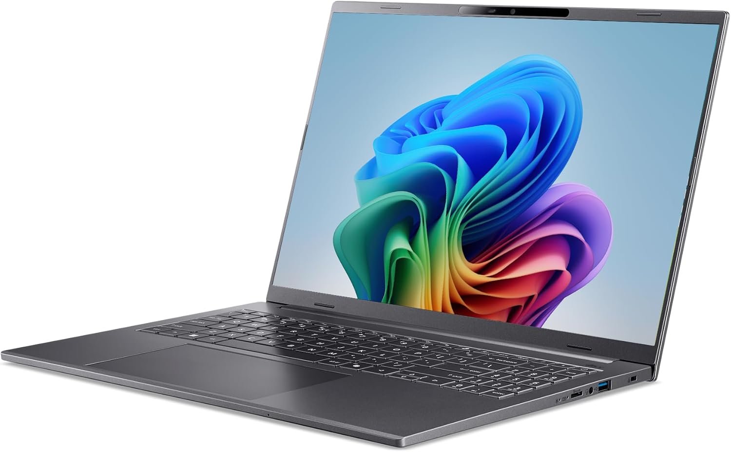 Acer Aspire 16 AI Copilot+ PC | 16" WUXGA 120Hz 100% sRGB Display | Snapdragon X | NPU: 45 Tops - GPU: Up to 1.7 TFLOPs | 16GB LPDDR5X | 512GB PCIe Gen 4 SSD | Wi-Fi 7 | A16-11M-X0LW