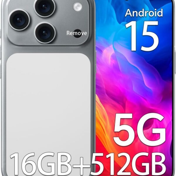 Z17 PM Unlocked Phones, 16GB+512GB Storage, 104MP+32MP Camera, 5000mAh Battery, Android 15 Smartphone, 6.9″ HD Display, 5G Cell Phone, Face ID/Dual SIM/GPS/WiFi/Bluetooth | Snapdragon888, 108MP Camera, 5000mAh, Dual SIM, Memory Expansion