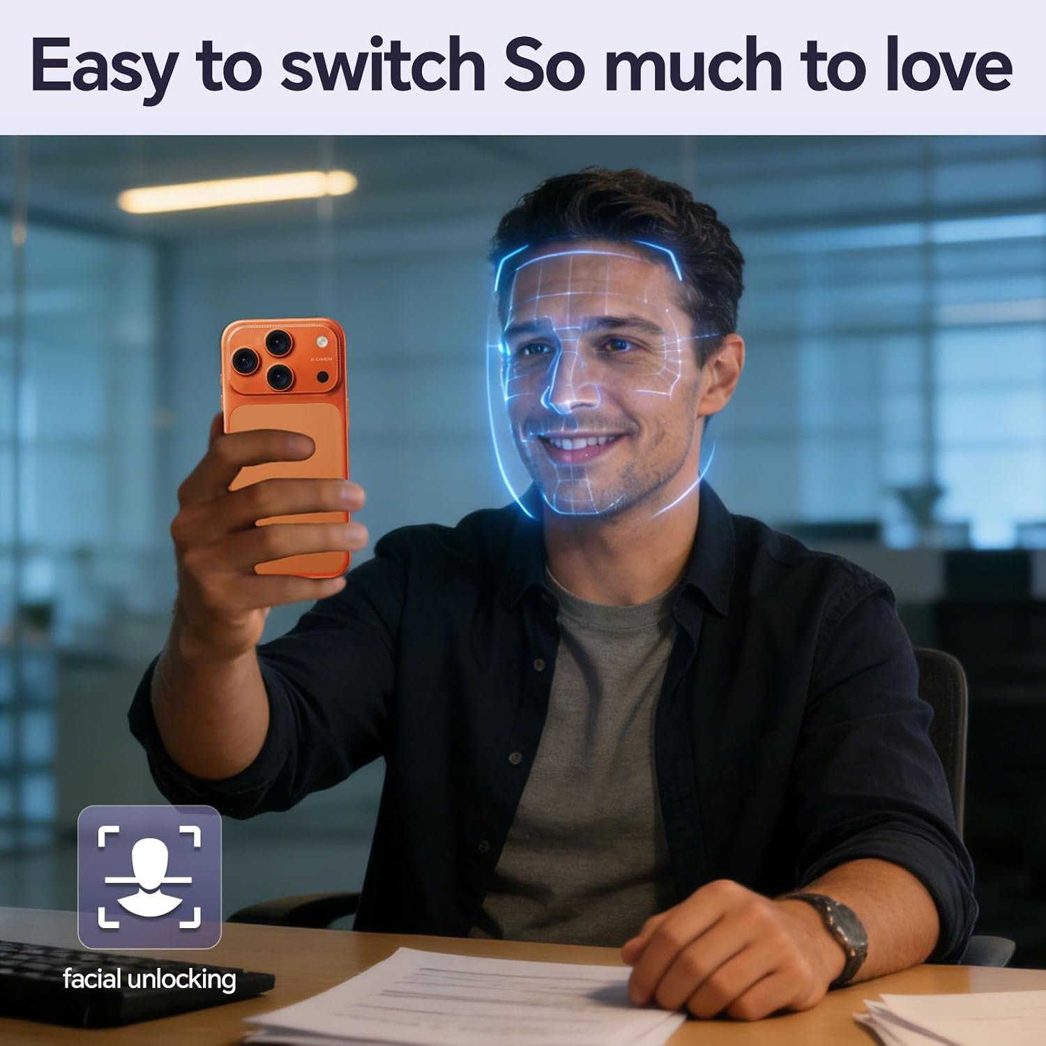 Unlocked Phones, TH17 PM Cell Phone, 5G Android 15 Smartphone, 5000mAh Battery, 16+512GB Dual SIM Cell Phone, 6.9" HD+ Display, 104MP+32MP Camera, Face ID/WiFi/Bluetooth/GPS