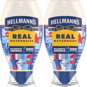Hellmann's Real Mayonnaise Real Mayo Squeeze Bottle For a Rich Creamy Condiment Gluten Free, Made With Cage-Free Eggs 20 oz (Pack of 2)
