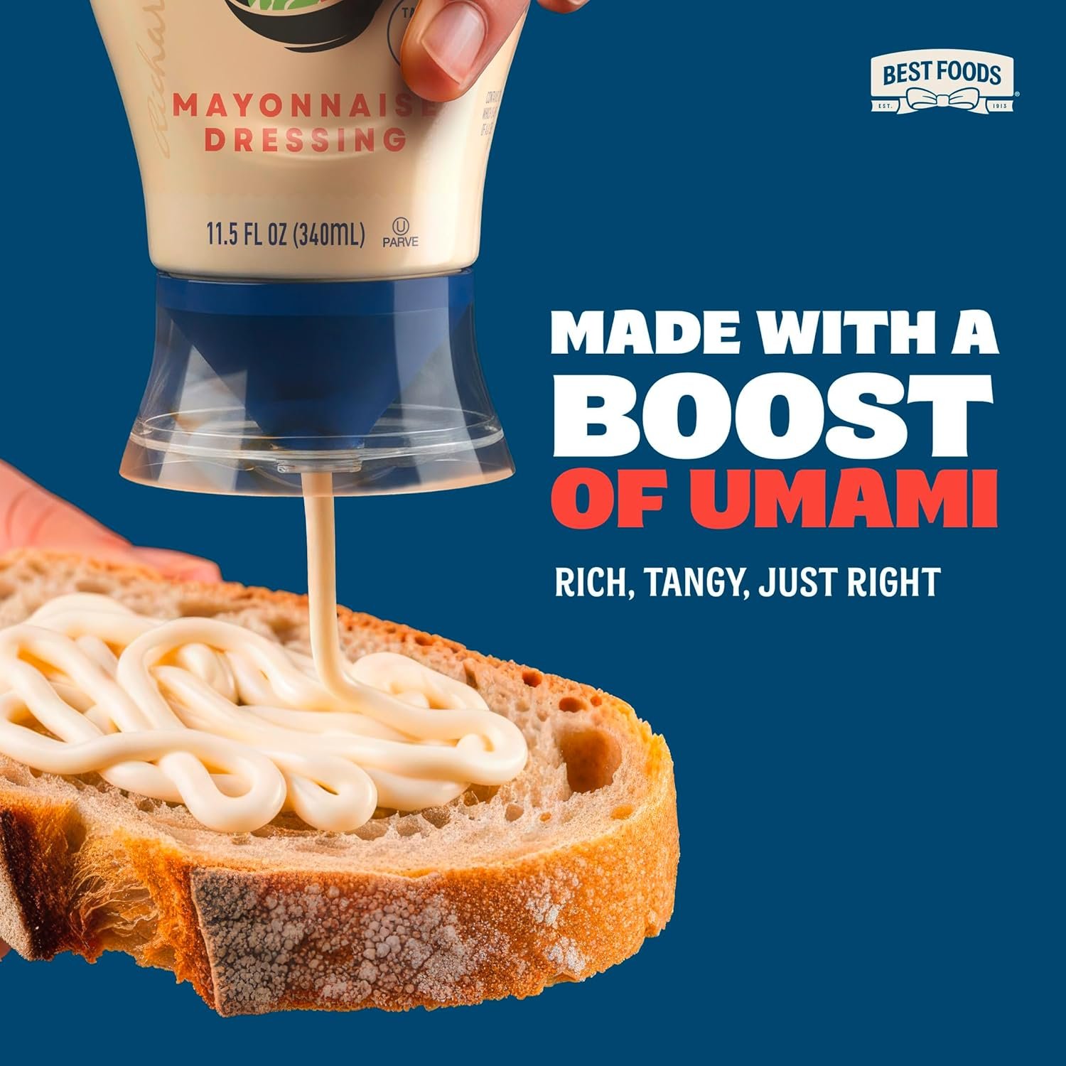 Best Foods Dijo-Mayo Smooth & Savory Mayonnaise Dressing for Fries, Burgers, Potato Salads, Sandwiches, Mayonnaise Dressing With Real Dijon, 11.5 oz 1 ct