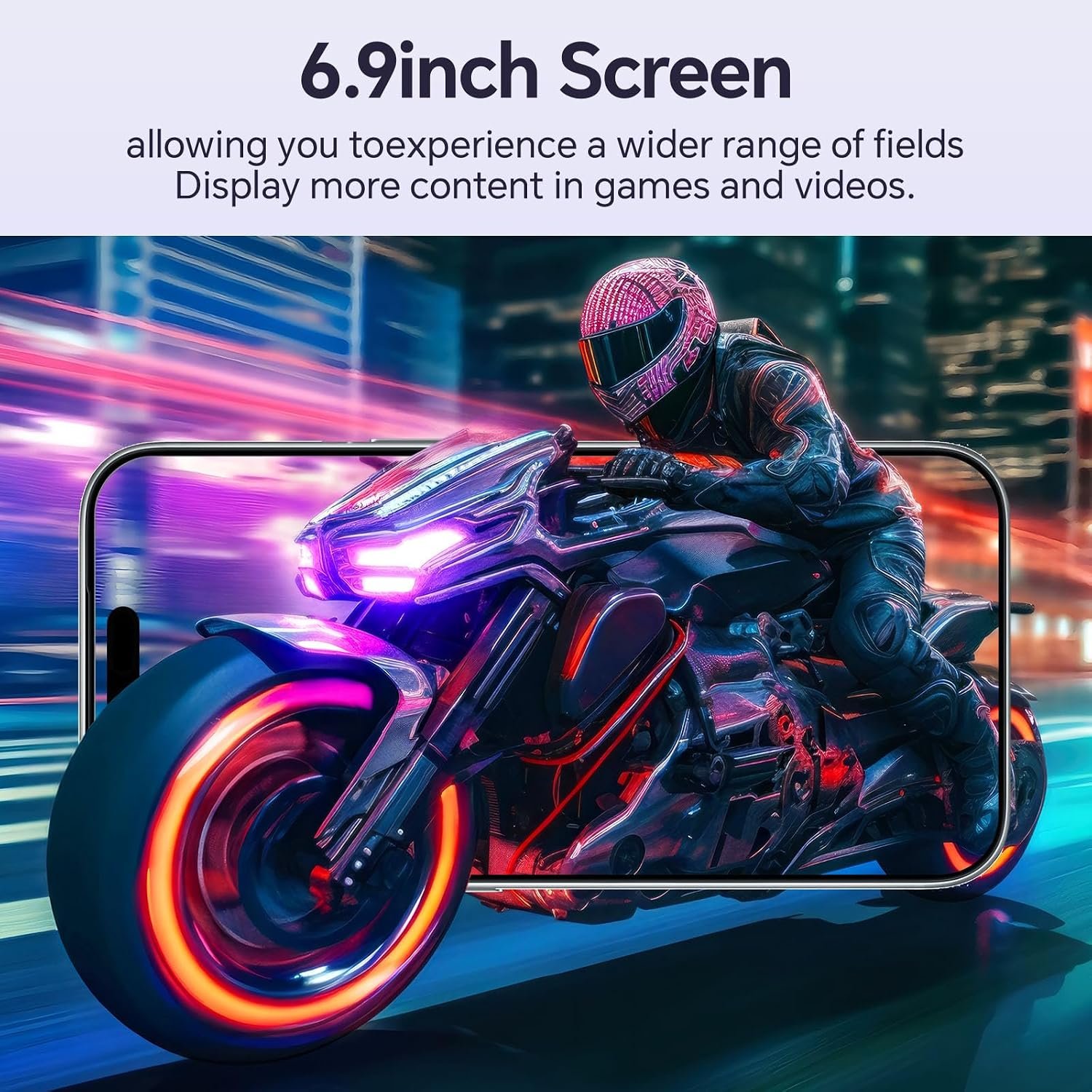Unlocked Phones, TH17 PM Cell Phone, 5G Android 15 Smartphone, 5000mAh Battery, 16+512GB Dual SIM Cell Phone, 6.9" HD+ Display, 104MP+32MP Camera, Face ID/WiFi/Bluetooth/GPS
